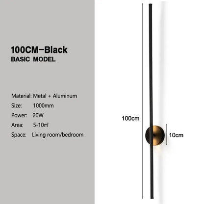 Apliques de pared LED DecorBites™ con rotación de 360° para fondo de sofá, color negro.