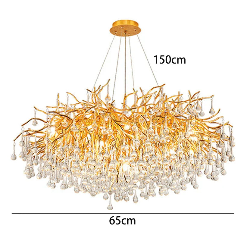 Gold Geometric LED Pendant 180cm Length