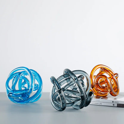 DecorBites™ Glass Coil Ball Sculpture Decorative Figurine