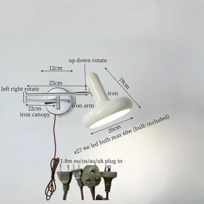 Lámpara de pared LED DecorBites™ de hierro forjado color crema para decoración de dormitorio y sala de estar