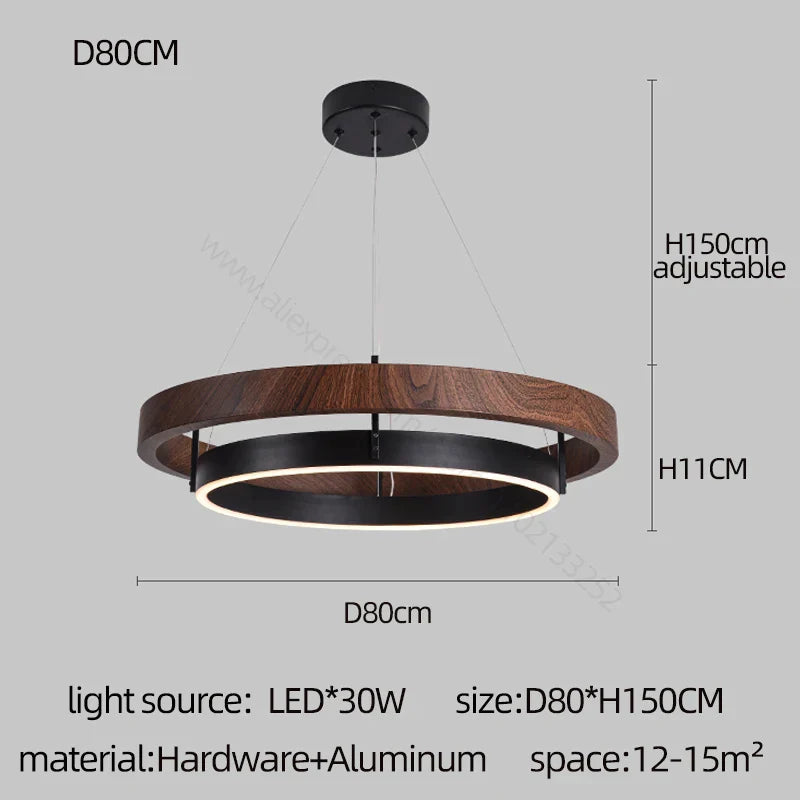 DecorBites™ Double Circular LED Chandelier for Dining, Living Room, Kitchen - Modern Nordic Design