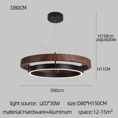 DecorBites™ Double Circular LED Chandelier for Dining, Living Room, Kitchen - Modern Nordic Design