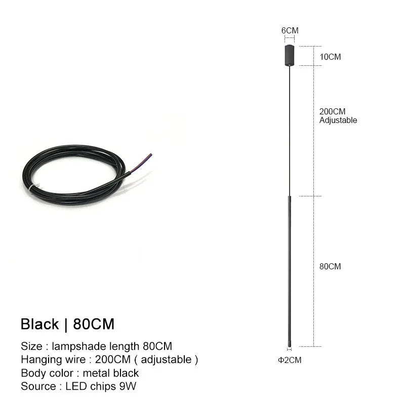 DecorBites™ Black LED Chandelier Pendant Lights for Dining Room and Bedroom