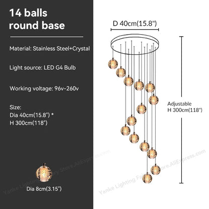 DecorBites™ Crystal Bubble Ball Pendant Light for Home Decor and Hospitality Spaces