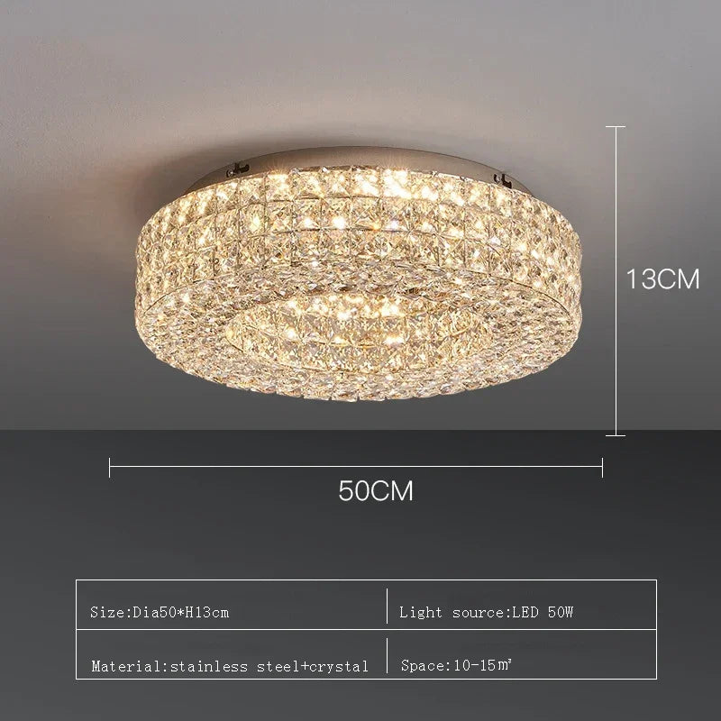 DecorBites™ Crystal LED Ceiling Chandelier: Modern Luxury for Living Room Bedroom Home Decor