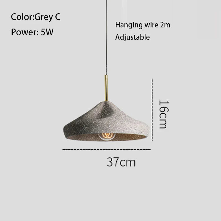 DecorBites™ Industrial Style Pendant Chandelier, Grey/Black E27 Lamp for Bedroom, Coffee Shop, Bar