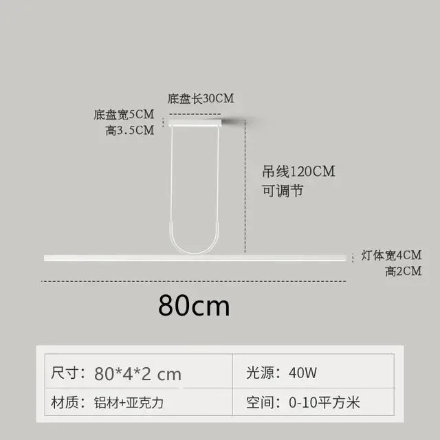 DecorBites™ Black LED Ceiling Chandelier: Modern Simple Kitchen Island Pendant Lamp for Home Decor