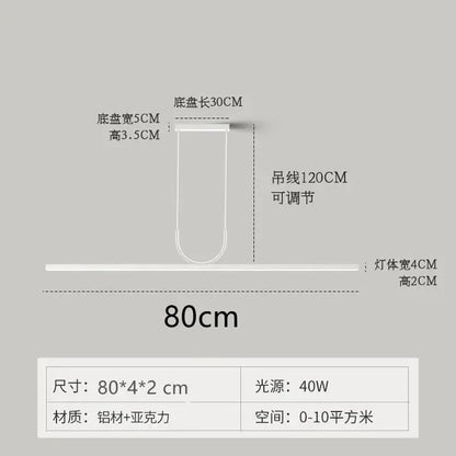 DecorBites™ Black LED Ceiling Chandelier: Modern Simple Kitchen Island Pendant Lamp for Home Decor