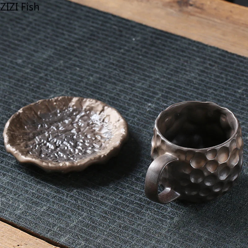 DecorBites™ Hammer Pattern Porcelain Mugs, Set of 2