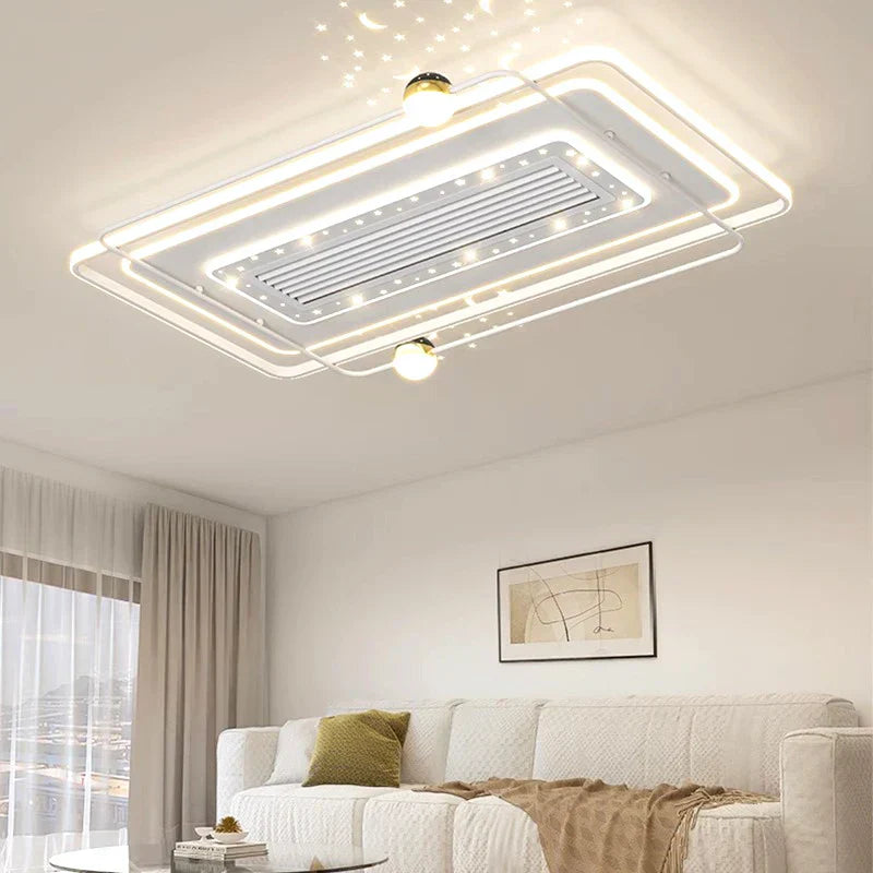White LED Ceiling Fan Heated Blade Kids Room
