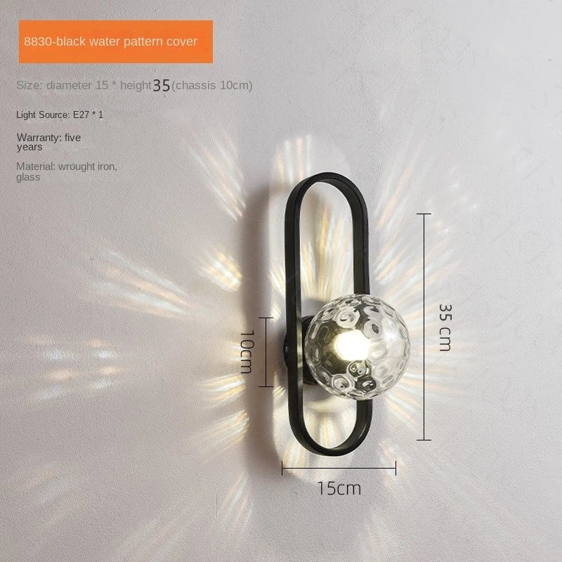 DecorBites™ LED Glass Wall Sconce Lamp for Bedroom Living Room Staircase