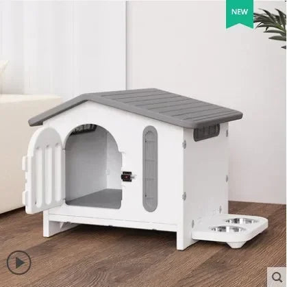 DecorBites™ Breathable Four Seasons Dog House for Indoor Balcony, Patio, Living Room, or Garden