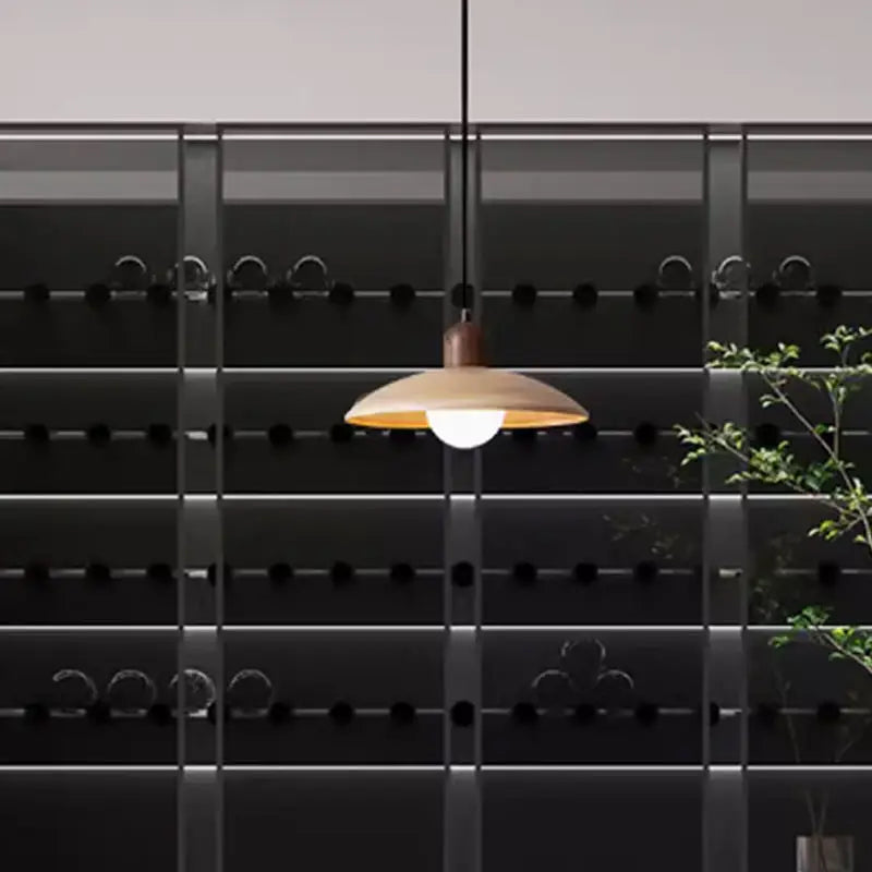 Lámpara colgante de araña de piedra de madera japonesa Decorbites™ , estilo Wabi-Sabi con cavidad amarilla de piedra