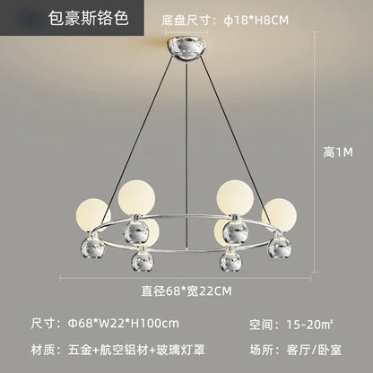 Lámpara colgante nórdica color crema DecorBites™ para sala de estar, dormitorio y comedor