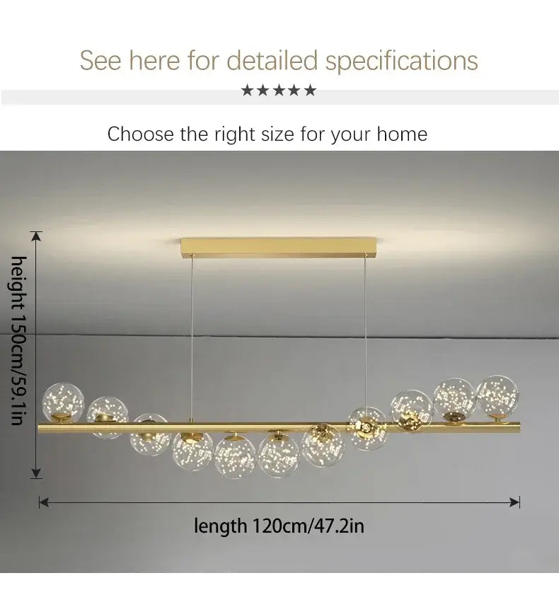 DecorBites™ Contemporary LED Glass Chandelier for Home Lighting