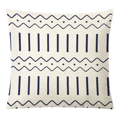 غطاء وسادة من الكتان الأصفر الهندسي من DecorBites™ للديكور العصري 45×45 سم