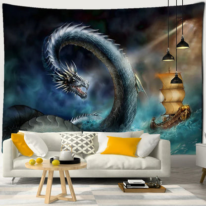 Dragon Totem Tapestry Wall Hanging for Home Decor - Decobites Hippie Art