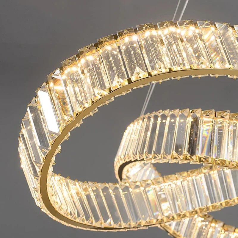 DecorBites™ Crystal Chandelier Pendant Lamp for Modern Living Room & Dining Room Lighting