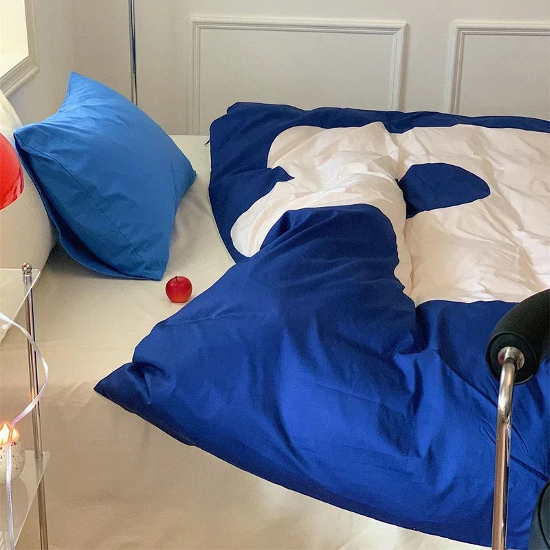 Conjunto de Ropa de Cama de Edredón de Tamaño Completo en Satén de Algodón con Estampado de Grandes Flores Decorbites™