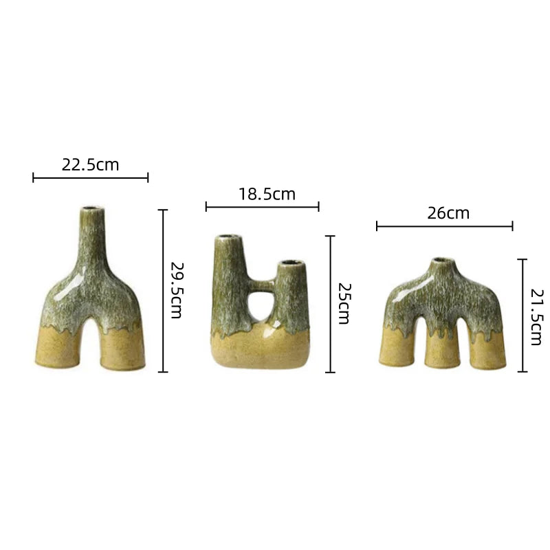 مزهرية خزفية تجريدية متغيرة الطلاء من DecorBites™ للديكور المنزلي وتنسيق الزهور