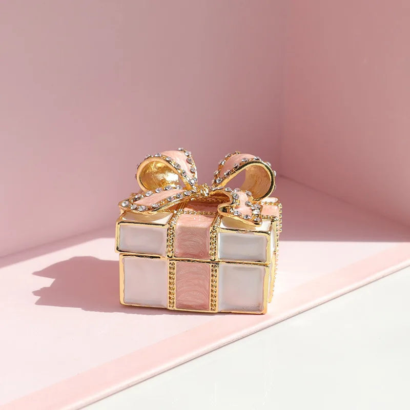 DecorBites™ Knot Ribbon Jewelry Box: Bow Shaped Ring Earring Organizer & Gift Container