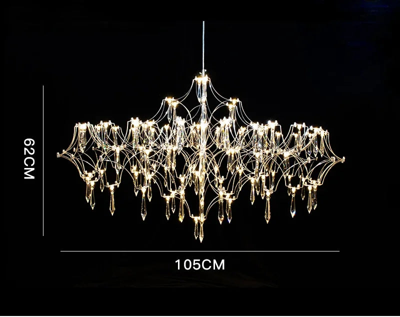 DecorBites™ Crystal Chandelier: Luxury Modern Starry Ceiling Light for Living Room, Bedroom, Restaurant