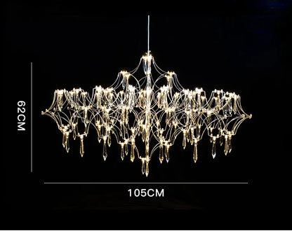 DecorBites™ Crystal Chandelier: Luxury Modern Starry Ceiling Light for Living Room, Bedroom, Restaurant