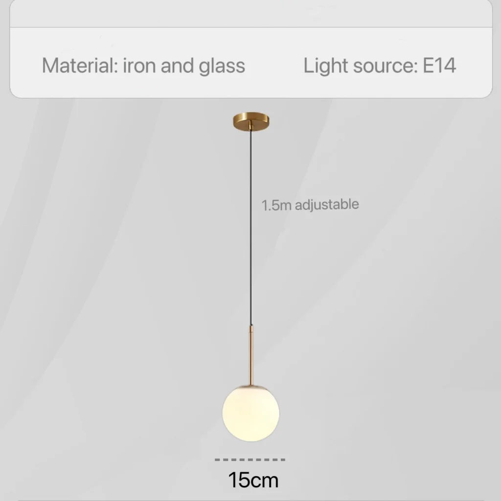 DecorBites™ Glass Pendant Lights: Modern Bedroom Bedside Chandeliers for Home Indoor Decor