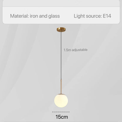 DecorBites™ Glass Pendant Lights: Modern Bedroom Bedside Chandeliers for Home Indoor Decor