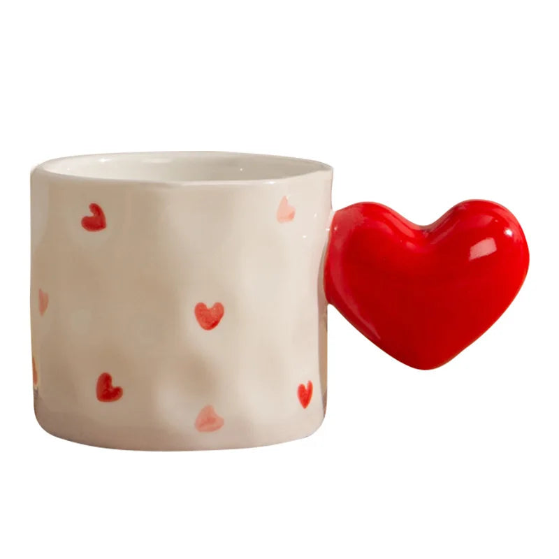 DecorBites™ Heart Design Ceramic Coffee Tea Cup Set