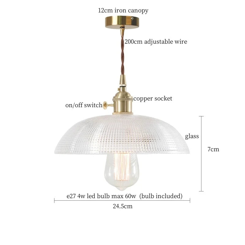 DecorBites™ Clear Glass LED Copper Pendant Lighting for Minimalist Decor