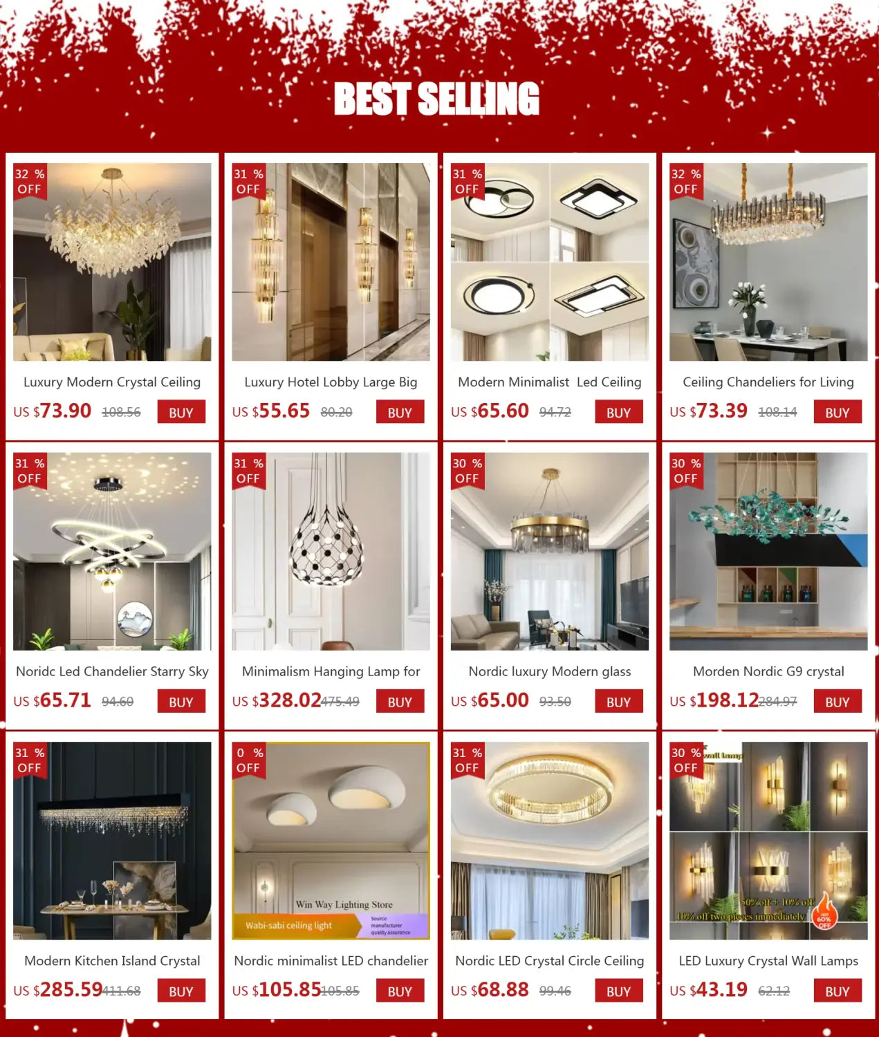 DecorBites™ Starry Sky LED Chandelier for Living Room