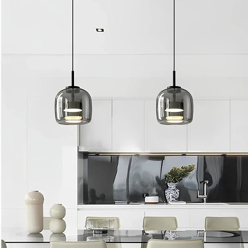 Modern Glass Led Pendant Light Nordic Suspension Dining Room Chandelier For Restaurant Kitchen Bedroom Bedside Hanging Lamp