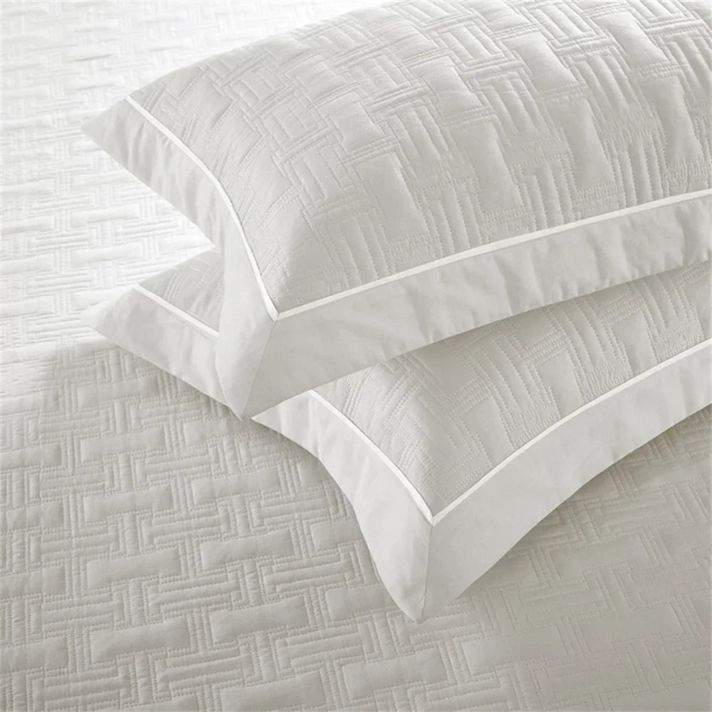 Decobites Cotton Coverlet Bedspread Set with Thick Quilting for Luxurious Bedding