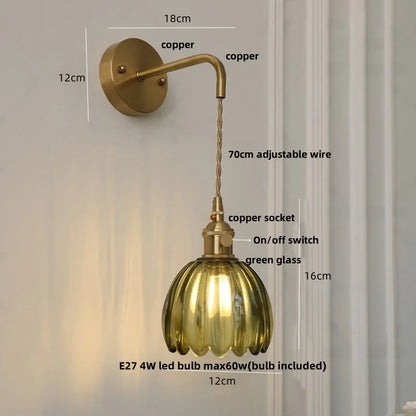 Lámpara de pared LED ajustable de cristal DecorBites™ con interruptor de cadena, diseño nórdico moderno