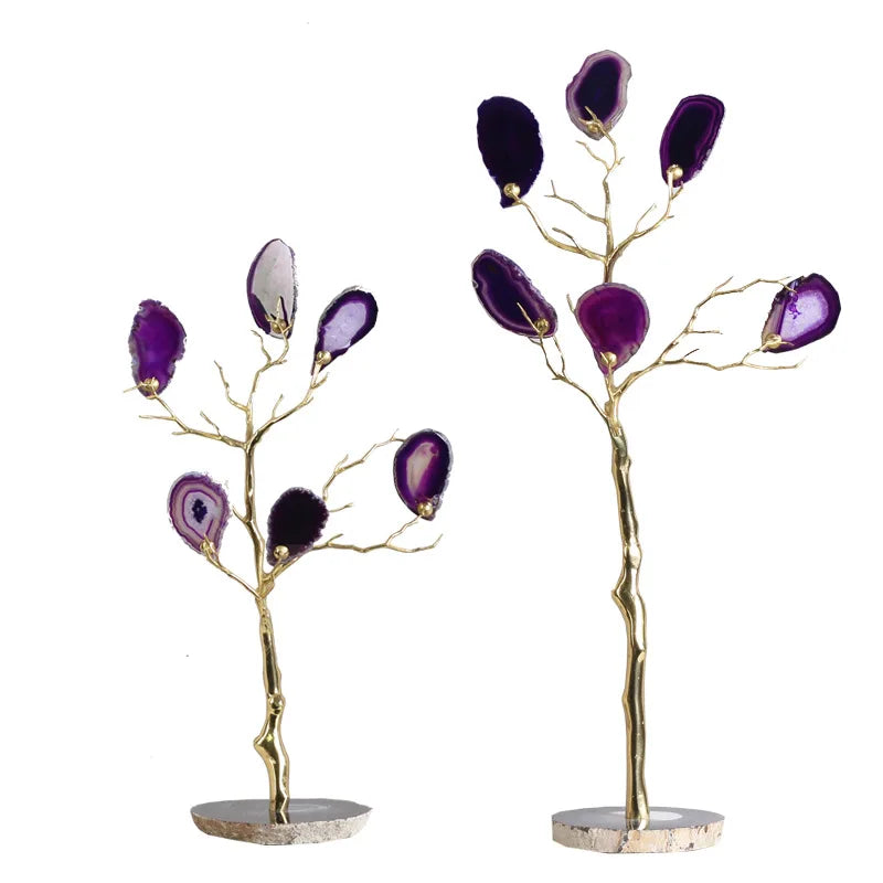 DecorBites™ Golden Agate Tree Metal Decor Home Figurine Art Piece