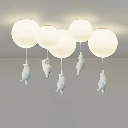 DecorBites™ Children Nordic Bear Astronaut LED Ceiling Chandelier - Kid's Theme Decor