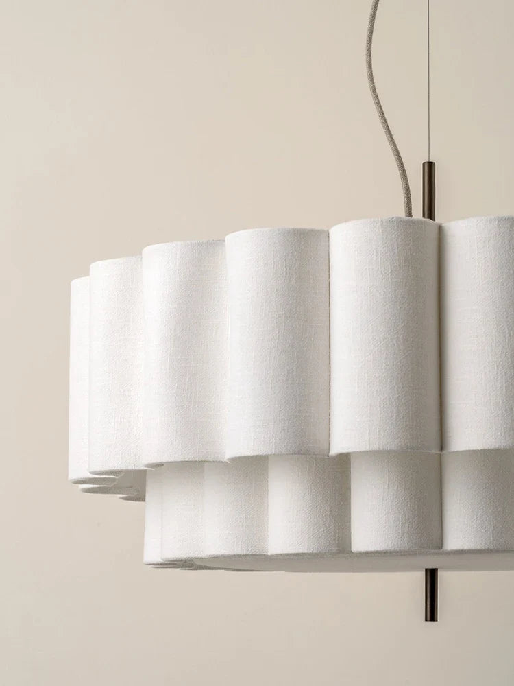 Wabi-Sabi White Fabric Pendant Light