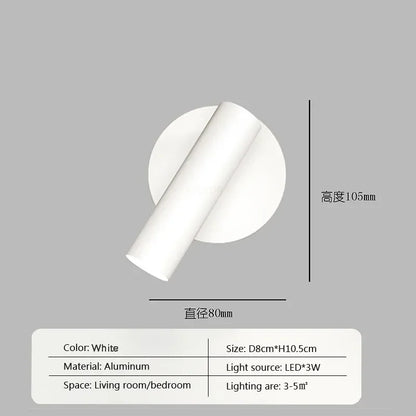 DecorBites™ Gold Aluminum LED Wall Lamp Rotatable for Bedroom Living Room Office