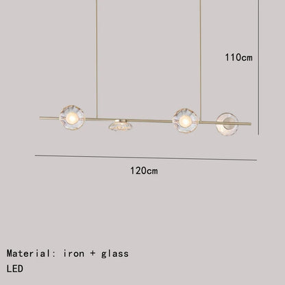 DecorBites™ Glass LED Chandeliers Gold Metal 3000K: Restaurant Parlor Kitchen Dining Lighting