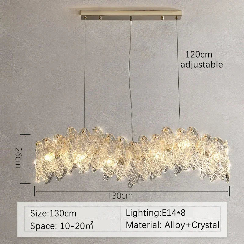 DecorBites™ Glass Petal LED Chandelier for Bedroom Dining Living Room Lighting