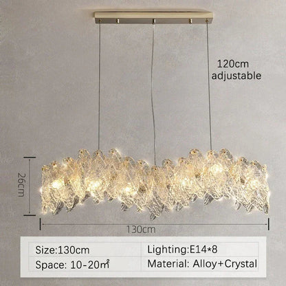 DecorBites™ Glass Petal LED Chandelier for Bedroom Dining Living Room Lighting