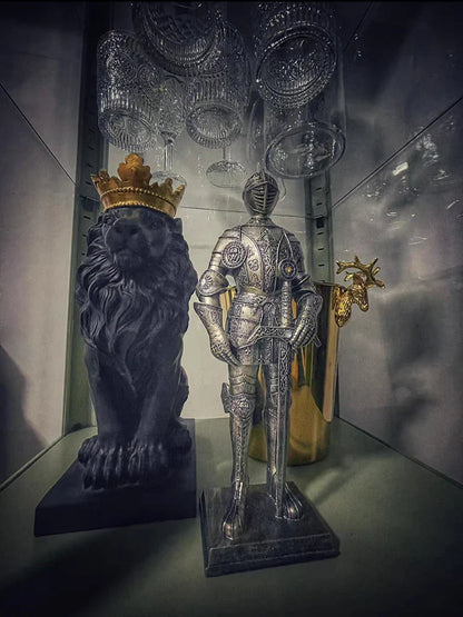 DecorBites™ Iron Armored Soldier Knight Sculpture Home Decor Figurine