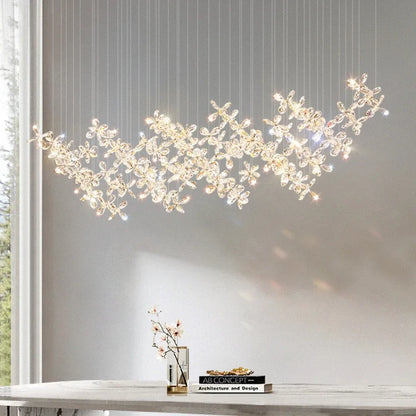 DecorBites™ Crystal LED Chandelier: Modern Luxury Flower Shaped Decorative Lighting