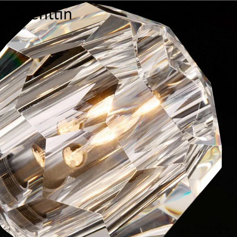 Gold Crystal Pendant Light K9 Nordic Kitchen