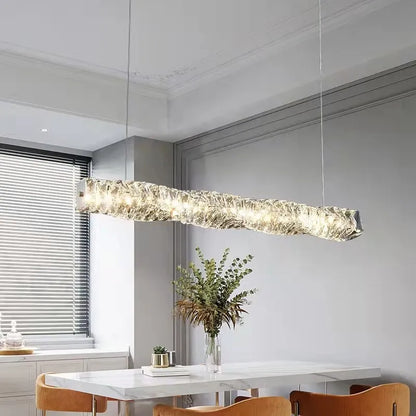 DecorBites™ Dimmable Crystal Chandelier Pendant Light for Modern Luxury Living Room.