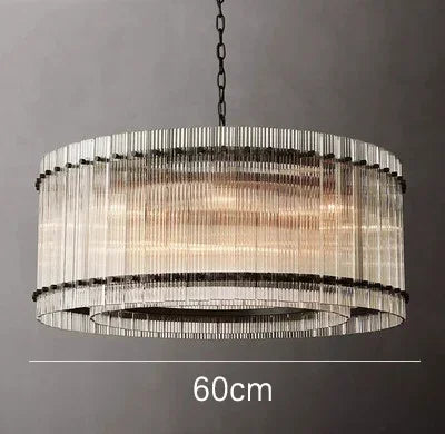 DecorBites™ Gold Double Layer Ring Crystal Pendant Light for Bedroom Dining Living Room