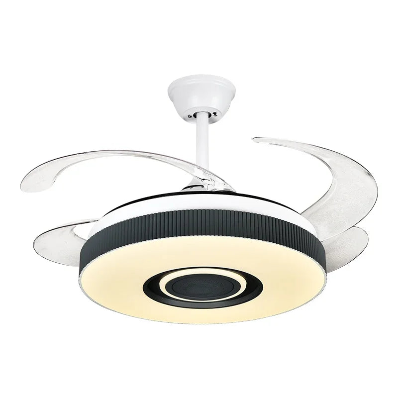 DecorBites™ Retractable Ceiling Fan Chandelier with Remote Control and Invisible LED Lights
