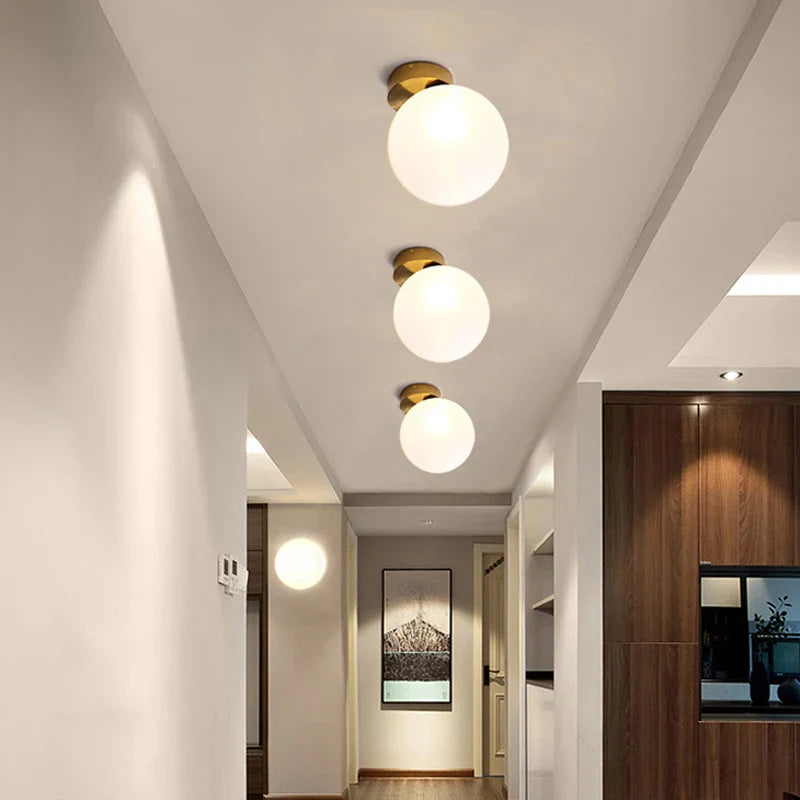 DecorBites™ Glass Ball Wall Lamp: Modern Nordic Design for Bedroom, Living Room, Study & Aisle