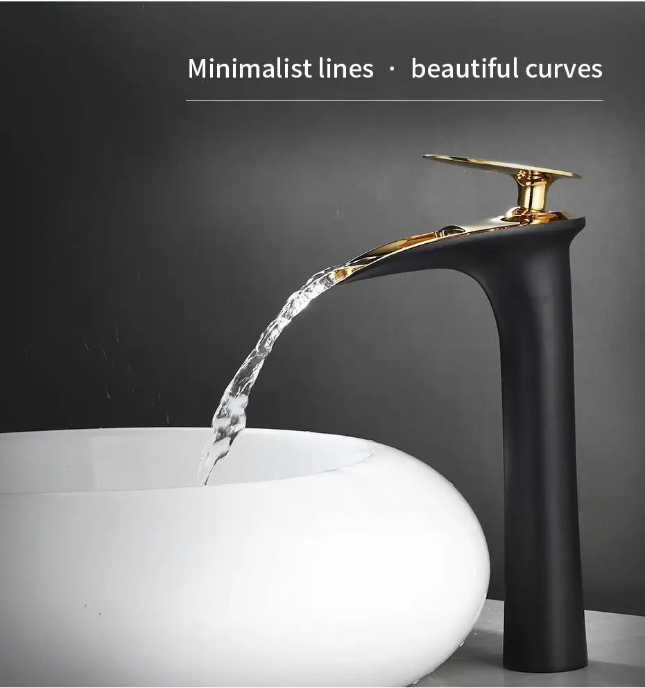 DecorBites™ Black Waterfall Bathroom Faucet Mixer Tap